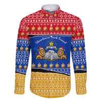 Armenia Christmas Family Matching Mermaid Dress and Hawaiian Shirt with Shnorhavor Surb Tsnund Lions Flag Colors and Coat of Arms - Wonder Print Shop