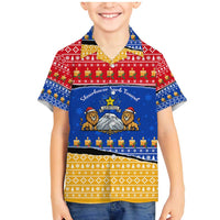 Armenia Christmas Family Matching Mermaid Dress and Hawaiian Shirt with Shnorhavor Surb Tsnund Lions Flag Colors and Coat of Arms - Wonder Print Shop