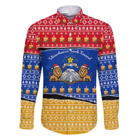 Armenia Christmas Family Matching Puletasi and Hawaiian Shirt with Shnorhavor Surb Tsnund Lions Flag Colors and Coat of Arms - Wonder Print Shop