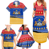 Armenia Christmas Family Matching Summer Maxi Dress and Hawaiian Shirt with Shnorhavor Surb Tsnund Lions Flag Colors and Coat of Arms - Wonder Print Shop
