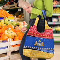 Armenia Christmas Grocery Bag with Shnorhavor Surb Tsnund Lions Flag Colors and Coat of Arms - Wonder Print Shop