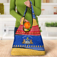 Armenia Christmas Grocery Bag with Shnorhavor Surb Tsnund Lions Flag Colors and Coat of Arms - Wonder Print Shop