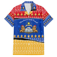 Armenia Christmas Hawaiian Shirt with Shnorhavor Surb Tsnund Lions Flag Colors and Coat of Arms - Wonder Print Shop