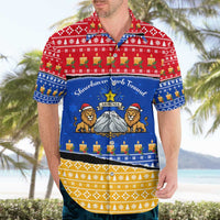 Armenia Christmas Hawaiian Shirt with Shnorhavor Surb Tsnund Lions Flag Colors and Coat of Arms - Wonder Print Shop