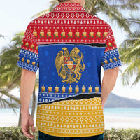 Armenia Christmas Hawaiian Shirt with Shnorhavor Surb Tsnund Lions Flag Colors and Coat of Arms - Wonder Print Shop