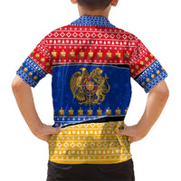 Armenia Christmas Kid Hawaiian Shirt with Shnorhavor Surb Tsnund Lions Flag Colors and Coat of Arms - Wonder Print Shop