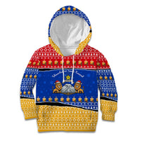 Armenia Christmas Kid Hoodie with Shnorhavor Surb Tsnund Lions Flag Colors and Coat of Arms - Wonder Print Shop