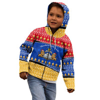 Armenia Christmas Kid Hoodie with Shnorhavor Surb Tsnund Lions Flag Colors and Coat of Arms - Wonder Print Shop