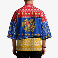 Armenia Christmas Kimono with Shnorhavor Surb Tsnund Lions Flag Colors and Coat of Arms - Wonder Print Shop