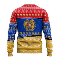 Armenia Christmas Ugly Christmas Sweater with Shnorhavor Surb Tsnund Lions Flag Colors and Coat of Arms - Wonder Print Shop