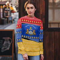 Armenia Christmas Ugly Christmas Sweater with Shnorhavor Surb Tsnund Lions Flag Colors and Coat of Arms - Wonder Print Shop