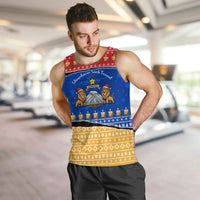 Armenia Christmas Men Tank Top with Shnorhavor Surb Tsnund Lions Flag Colors and Coat of Arms - Wonder Print Shop