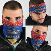 Armenia Christmas Neck Gaiter with Shnorhavor Surb Tsnund Lions Flag Colors and Coat of Arms - Wonder Print Shop