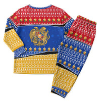 Armenia Christmas Pajama Set with Shnorhavor Surb Tsnund Lions Flag Colors and Coat of Arms - Wonder Print Shop