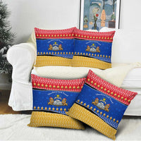 Armenia Christmas Pillow Cover with Shnorhavor Surb Tsnund Lions Flag Colors and Coat of Arms - Wonder Print Shop