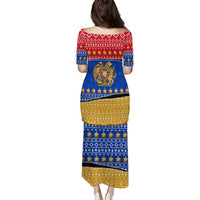 Armenia Christmas Puletasi with Shnorhavor Surb Tsnund Lions Flag Colors and Coat of Arms - Wonder Print Shop