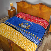 Armenia Christmas Quilt with Shnorhavor Surb Tsnund Lions Flag Colors and Coat of Arms - Wonder Print Shop