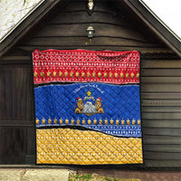 Armenia Christmas Quilt with Shnorhavor Surb Tsnund Lions Flag Colors and Coat of Arms - Wonder Print Shop
