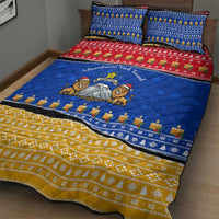 Armenia Christmas Quilt Bed Set with Shnorhavor Surb Tsnund Lions Flag Colors and Coat of Arms - Wonder Print Shop