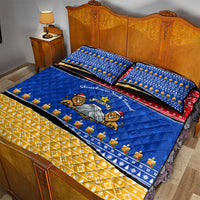 Armenia Christmas Quilt Bed Set with Shnorhavor Surb Tsnund Lions Flag Colors and Coat of Arms - Wonder Print Shop