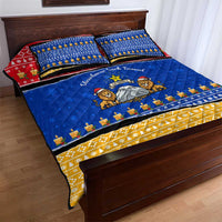 Armenia Christmas Quilt Bed Set with Shnorhavor Surb Tsnund Lions Flag Colors and Coat of Arms - Wonder Print Shop