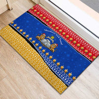 Armenia Christmas Rubber Doormat with Shnorhavor Surb Tsnund Lions Flag Colors and Coat of Arms - Wonder Print Shop