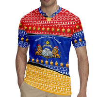 Armenia Christmas Rugby Jersey with Shnorhavor Surb Tsnund Lions Flag Colors and Coat of Arms - Wonder Print Shop
