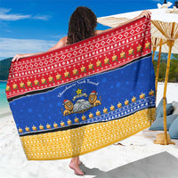 Armenia Christmas Sarong with Shnorhavor Surb Tsnund Lions Flag Colors and Coat of Arms - Wonder Print Shop