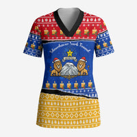 Armenia Christmas Scrub Top with Shnorhavor Surb Tsnund Lions Flag Colors and Coat of Arms - Wonder Print Shop