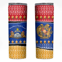 Armenia Christmas Skinny Tumbler with Shnorhavor Surb Tsnund Lions Flag Colors and Coat of Arms - Wonder Print Shop