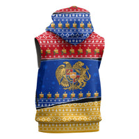 Armenia Christmas Sleeveless Zip Hoodie with Shnorhavor Surb Tsnund Lions Flag Colors and Coat of Arms - Wonder Print Shop