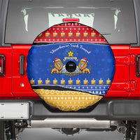 Armenia Christmas Spare Tire Cover with Shnorhavor Surb Tsnund Lions Flag Colors and Coat of Arms - Wonder Print Shop