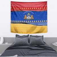 Armenia Christmas Tapestry with Shnorhavor Surb Tsnund Lions Flag Colors and Coat of Arms - Wonder Print Shop