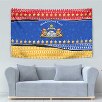 Armenia Christmas Tapestry with Shnorhavor Surb Tsnund Lions Flag Colors and Coat of Arms - Wonder Print Shop