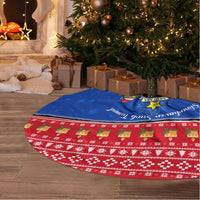 Armenia Christmas Tree Skirt with Shnorhavor Surb Tsnund Lions Flag Colors and Coat of Arms - Wonder Print Shop