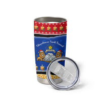 Armenia Christmas Tumbler Cup with Shnorhavor Surb Tsnund Lions Flag Colors and Coat of Arms - Wonder Print Shop
