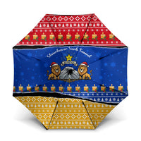 Armenia Christmas Umbrella with Shnorhavor Surb Tsnund Lions Flag Colors and Coat of Arms - Wonder Print Shop