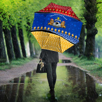 Armenia Christmas Umbrella with Shnorhavor Surb Tsnund Lions Flag Colors and Coat of Arms - Wonder Print Shop