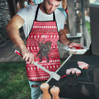 Austria Christmas Apron with German Text Red Pattern and Festive Lights - Wonder Print Shop