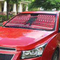 Austria Christmas Auto Sun Shade with German Text Red Pattern and Festive Lights - Wonder Print Shop