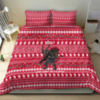 Austria Christmas Bedding Set with German Text Red Pattern and Festive Lights - Wonder Print Shop