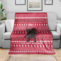 Austria Christmas Blanket with German Text Red Pattern and Festive Lights - Wonder Print Shop