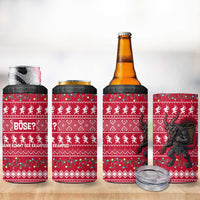 Austria Christmas 4 in 1 Can Cooler Tumbler with German Text Red Pattern and Festive Lights - Wonder Print Shop