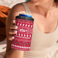 Austria Christmas 4 in 1 Can Cooler Tumbler with German Text Red Pattern and Festive Lights - Wonder Print Shop