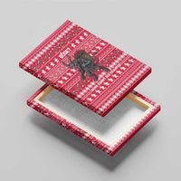 Austria Christmas Canvas Wall Art with German Text Red Pattern and Festive Lights - Wonder Print Shop