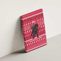 Austria Christmas Canvas Wall Art with German Text Red Pattern and Festive Lights - Wonder Print Shop