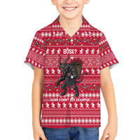 Austria Christmas Family Matching Long Sleeve Bodycon Dress and Hawaiian Shirt with German Text Red Pattern and Festive Lights - Wonder Print Shop