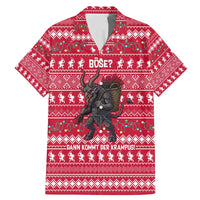 Austria Christmas Family Matching Mermaid Dress and Hawaiian Shirt with German Text Red Pattern and Festive Lights - Wonder Print Shop