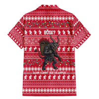 Austria Christmas Family Matching Mermaid Dress and Hawaiian Shirt with German Text Red Pattern and Festive Lights - Wonder Print Shop