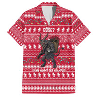 Austria Christmas Family Matching Off The Shoulder Long Sleeve Dress and Hawaiian Shirt with German Text Red Pattern and Festive Lights - Wonder Print Shop